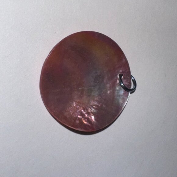 Pink and Green Black Lip Shell Pendant - Picture 4 of 8